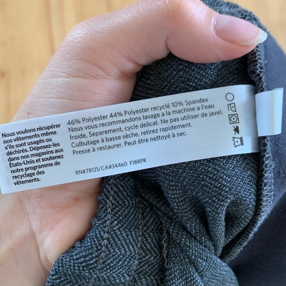 Eileen Fisher Drawstring Trouser Pants Slouchy Herringbone Gray Tapered Size S - Picture 7 of 8